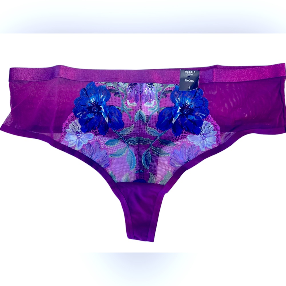 NWT Torrid Curve floral mesh thong panty, Torrid size 2